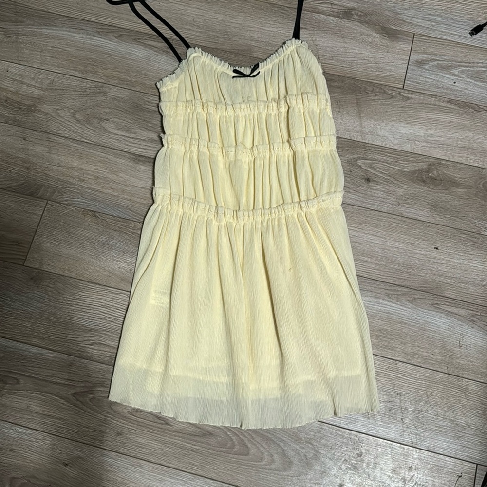 Zara white ruffle dress
